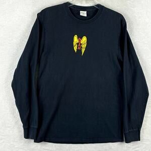 Noah NYC Angel Wings Long Sleeve Shirt Mens M Black Streetwear New York Hipster